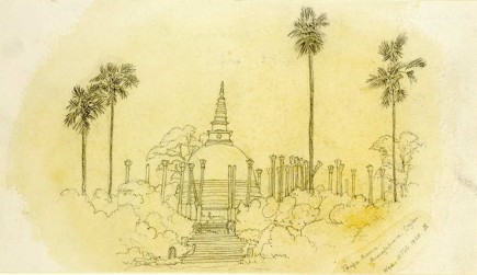 Ruins of Thupa-Rama at Anuradhapura in Sri Lanka