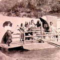 Crossing a river in Ceylon