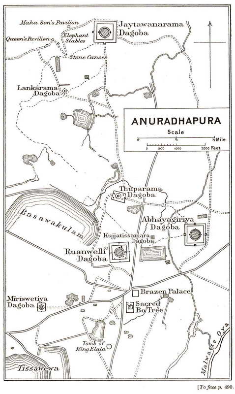 Old map of Anuradhapura – Sri Lanka 1909