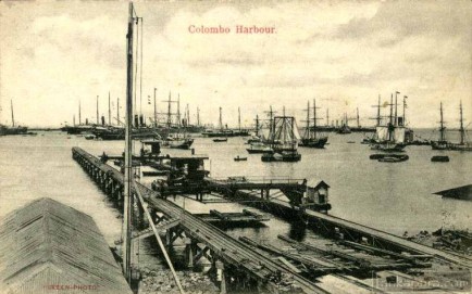 Steamers and sailing ships at Colombo Harbour