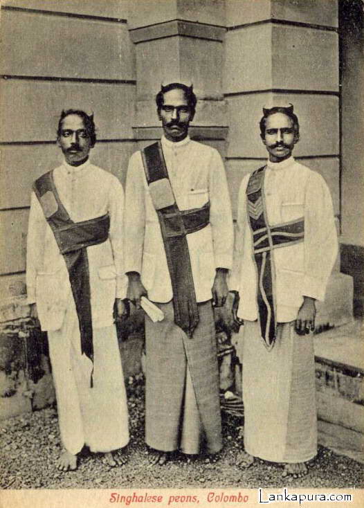 Native Singhalese Peons 1910 Ceylon Colombo