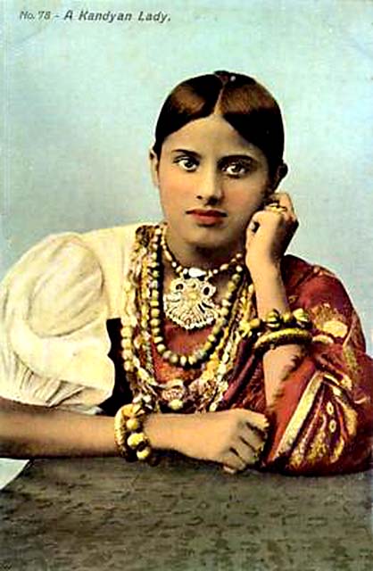Kandyan woman colorized photograph