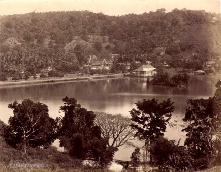 Temple of the tooth across the lake - Kandy c.1870