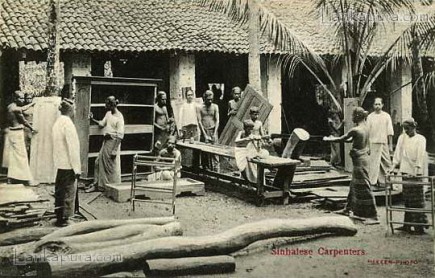 Sinhalese Carpenters Colombo Sri Lanka Early 1900
