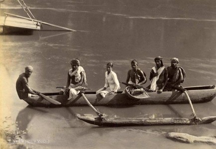 Group of Natives Crossing River