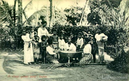 Raban(Tom-Tom) playing by small groups of women, Ceylon