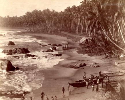 The sea shore at Mount Lavinia, Ceylon 1880 - 1890