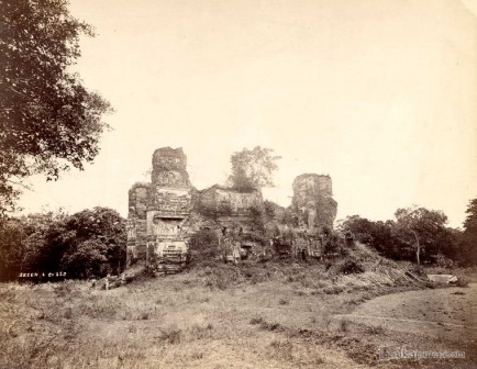 A ruined Buddhist temple at Polonnaruwa, Ceylon 1880 - 1890