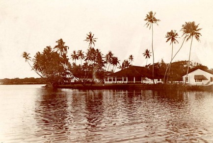 View across the lake at Colombo, Ceylon 1910