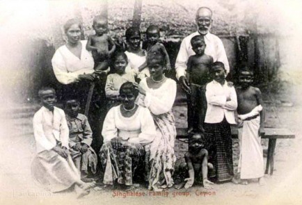 Native Sinhalese family in Sri Lanka early 1900s
