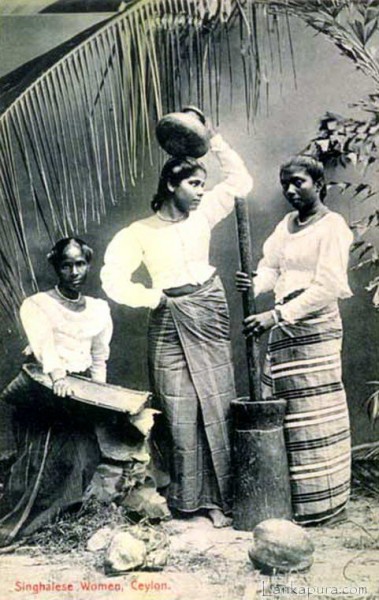 Singhalese Women at Work, Ceylon