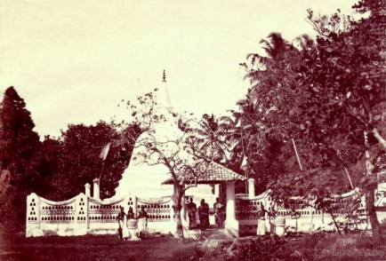 Typical Sri Lankan Buddhist stupa & Monks in 1860