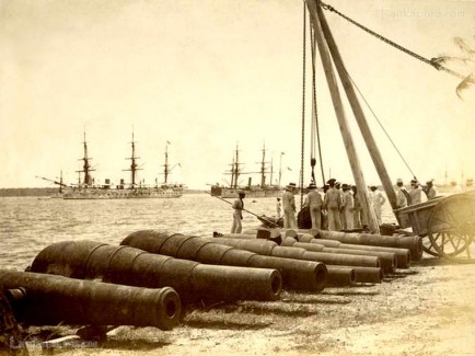 British Navy cannons at Trincomalee harbour