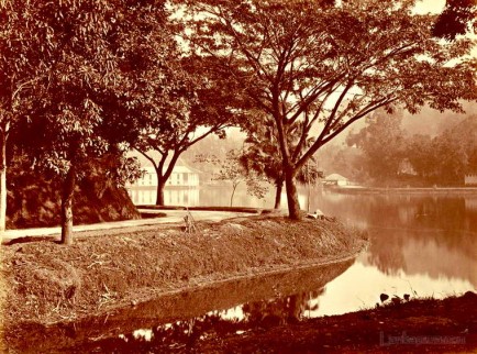 View Across Kandy Lake, Ceylon