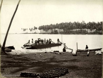 Ferry boat over Negombo lagoon, Ceylon c.1880's