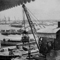 steam crane unloading coal at Colombo Harbor