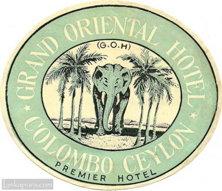 Grand Oriental Hotel luggage label, Ceylon