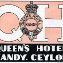 Queen's Hotel Kandy Luggage Label